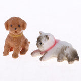 6Pcs 1/12 Dollhouse Crafts Animal Figurines Miniature Dog Puppy Figures Pet Resin Craftwork Birthday Gift Desk Decorations - Aladdin Shoppers
