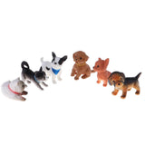 6Pcs 1/12 Dollhouse Crafts Animal Figurines Miniature Dog Puppy Figures Pet Resin Craftwork Birthday Gift Desk Decorations - Aladdin Shoppers