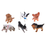 6Pcs 1/12 Dollhouse Crafts Animal Figurines Miniature Dog Puppy Figures Pet Resin Craftwork Birthday Gift Desk Decorations - Aladdin Shoppers