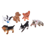 6Pcs 1/12 Dollhouse Crafts Animal Figurines Miniature Dog Puppy Figures Pet Resin Craftwork Birthday Gift Desk Decorations - Aladdin Shoppers