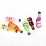 6Pieces Kitchen Bar Decoration Drink Wine Juice Champagne Beer Bottles for 1:12 Scale Dollhouse Miniature - Aladdin Shoppers