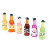 6Pieces Kitchen Bar Decoration Drink Wine Juice Champagne Beer Bottles for 1:12 Scale Dollhouse Miniature - Aladdin Shoppers