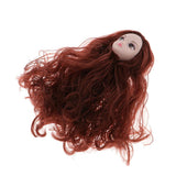 OOAK Female Doll Head with Red Brown Curly Wig Model for 1/6 BJD, OB Doll Body Part Accs - Aladdin Shoppers