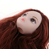 OOAK Female Doll Head with Red Brown Curly Wig Model for 1/6 BJD, OB Doll Body Part Accs - Aladdin Shoppers