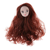 OOAK Female Doll Head with Red Brown Curly Wig Model for 1/6 BJD, OB Doll Body Part Accs - Aladdin Shoppers