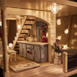 DIY Wooden Dollhouse Kit w/ Furniture Romantic Provence Villa Children Christmas Birthday Gift - Aladdin Shoppers