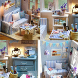 1/24 DIY Miniature Fresh Sunshine Living Room Dollhouse Kits with Furniture Model, for Ages 6+ - Aladdin Shoppers