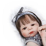 56cm Lovely Reborn Baby Girl Doll that Look Real with Brown Eyes Kids Sleeping Playmate - Aladdin Shoppers