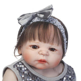 56cm Lovely Reborn Baby Girl Doll that Look Real with Brown Eyes Kids Sleeping Playmate - Aladdin Shoppers