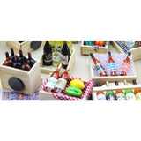 Miniature Wine Juice Bottles Cup Wood Rack 1/12 Dollhouse Drink Model 3 Sets