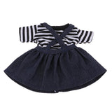 Reborn Doll Striped T-shirt Suspender Dress & Hair Ring for 25cm Mellchan Dolls Dress Up Accs - Aladdin Shoppers