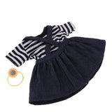 Reborn Doll Striped T-shirt Suspender Dress & Hair Ring for 25cm Mellchan Dolls Dress Up Accs - Aladdin Shoppers