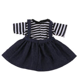 Reborn Doll Striped T-shirt Suspender Dress & Hair Ring for 25cm Mellchan Dolls Dress Up Accs - Aladdin Shoppers
