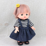 Reborn Doll Striped T-shirt Suspender Dress & Hair Ring for 25cm Mellchan Dolls Dress Up Accs - Aladdin Shoppers