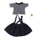 Reborn Doll Striped T-shirt Suspender Dress & Hair Ring for 25cm Mellchan Dolls Dress Up Accs - Aladdin Shoppers