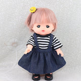 Reborn Doll Striped T-shirt Suspender Dress & Hair Ring for 25cm Mellchan Dolls Dress Up Accs - Aladdin Shoppers