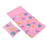 Maxbell Pink Printed Cloth Bedding Set with Sleeping Bag, Pillow for 25cm Mellchan Doll Kit