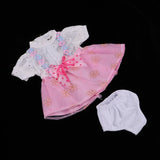 Fashion Doll Clothes Floral Dress with Underpants for 16inch Salon Doll Changing Pink - Aladdin Shoppers