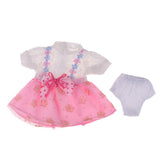 Fashion Doll Clothes Floral Dress with Underpants for 16inch Salon Doll Changing Pink - Aladdin Shoppers