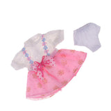 Fashion Doll Clothes Floral Dress with Underpants for 16inch Salon Doll Changing Pink - Aladdin Shoppers