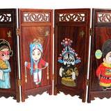 Maxbell Annatto 1/6 Wooden Chinese Opera Folding Screen Furniture for Hot Toys Figures for Blythe BJD Dolls House Decoration - Aladdin Shoppers