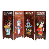Maxbell Annatto 1/6 Wooden Chinese Opera Folding Screen Furniture for Hot Toys Figures for Blythe BJD Dolls House Decoration - Aladdin Shoppers