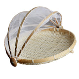 Maxbell 2 Pcs Bamboo Tent Basket Serving Food Outdoor Picnic Pop Up Round_S