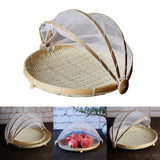 Maxbell 2 Pcs Bamboo Tent Basket Serving Food Outdoor Picnic Pop Up Round_S