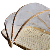 Maxbell Bamboo Tent Basket Serving Food Outdoor Picnic Pop Up Mesh Net Cover L + S