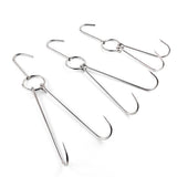 5x Stainless Steel Double Hooks Hams Bacon Chicken Meat Hook Hanging Tool