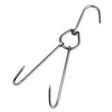 5x Stainless Steel Double Hooks Hams Bacon Chicken Meat Hook Hanging Tool