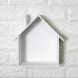 Maxbell Wooden House Shaped Shelf Shelves Wood Children Bedroom Decor White Blue