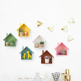 Maxbell Wooden House Shaped Shelf Shelves Wood Children Bedroom Decor White Blue