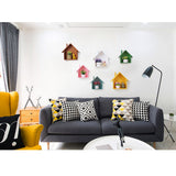 Maxbell Wooden House Shaped Shelf Shelves Wood Children Bedroom Decor White Blue