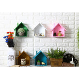 Maxbell Wooden House Shaped Shelf Shelves Wood Children Bedroom Decor White Blue