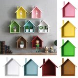 Maxbell Wooden House Shaped Shelf Shelves Wood Children Bedroom Decor White Blue