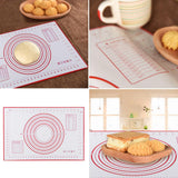 Maxbell 2x Baking Mats Silicone Cake Dough Kneading Rolling Non-Stick Sheet 60x40cm