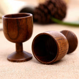 Maxbell Wood Wooden Goblet Red Wine Cup Handmade Tea Cup Wedding Party Favor 7cm