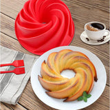 Maxbell Silicone Heritage  Cake Bake Pan Swirled Plate with Sunflower Cake Mold