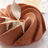 Maxbell Silicone Heritage  Cake Bake Pan Swirled Plate with Sunflower Cake Mold