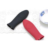 Maxbell 2pcs Silicone Pot Pan Handle Saucepan Holder Sleeve Slip Cover - Red & Black