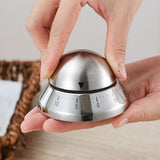 Maxbell 2x Stainless Steel 60min Clock Kitchen Timer UFO Round Mechanical Reminder