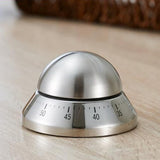 Maxbell 2x Stainless Steel 60min Clock Kitchen Timer UFO Round Mechanical Reminder