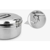 Maxbell 2x Stainless Steel Lunch Bags Round Lunch Box Food Bento Container Small