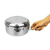 Maxbell 2x Stainless Steel Lunch Bags Round Lunch Box Food Bento Container Small