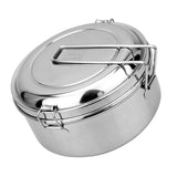 Maxbell 2x Stainless Steel Lunch Bags Round Lunch Box Food Bento Container Small