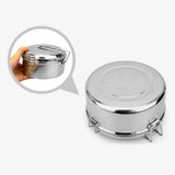 Maxbell 2x Stainless Steel Lunch Bags Round Lunch Box Food Bento Container Small