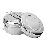 Maxbell 2x Stainless Steel Lunch Bags Round Lunch Box Food Bento Container Small