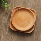 Maxbell Tea Serving Tray Food Dish Fruit Platter Dessert Wood Breakfast Plate Round - Aladdin Shoppers
