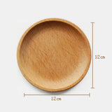 Maxbell Tea Serving Tray Food Dish Fruit Platter Dessert Wood Breakfast Plate Round - Aladdin Shoppers
